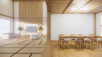 Scene multi function room ideas, japanese room interior design.3D rendering