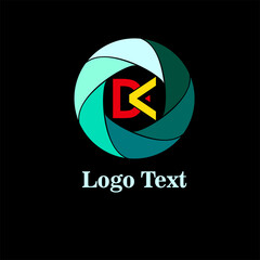 Camera Rana ikon with initial D and K For Profesional logo Photographer
