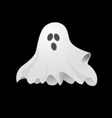 Cute and confused ghost vector illustration for Halloween night 