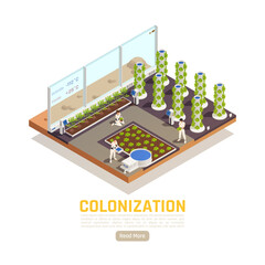 Colonization Garden Isometric Background