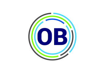 Initial Monogram Letter O B Logo Design Vector Template. O B Letter Logo Design