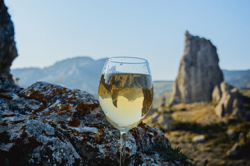 Wine glass on the nature
