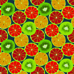 Seamless pattern wiht abstract citrus.