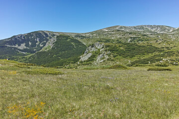 Fototapeta na wymiar Panorama around Belmeken peak, Rila mountain