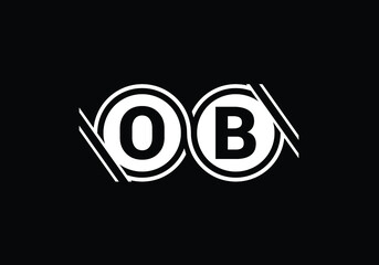 Initial Monogram Letter O B Logo Design Vector Template. O B Letter Logo Design