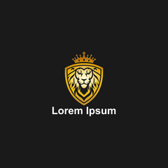Lion Logo - Crown King Lion Vector