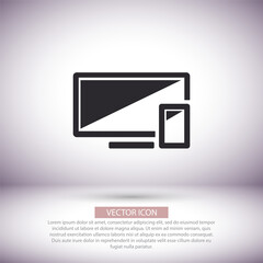 Computer and mobile phone  vector icon , lorem ipsum Flat design