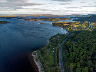 Loch Lomond photographed in Scotland, in Europe. Picture made in 2019.