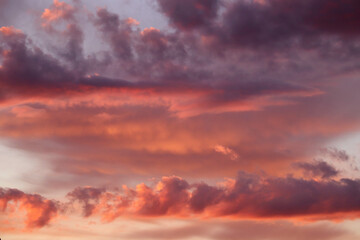 Magic sky with colorful clouds at sunset