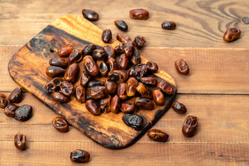 dates on a wooden table