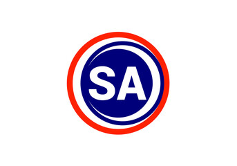 Initial Monogram Letter S A Logo Design Vector Template. S A Letter Logo Design