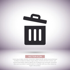Trash vector icon , lorem ipsum Flat design