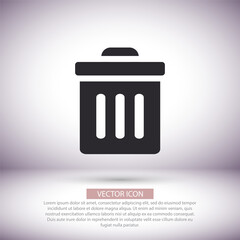 Trash vector icon , lorem ipsum Flat design