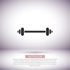 Dumbbel  vector icon , lorem ipsum Flat design