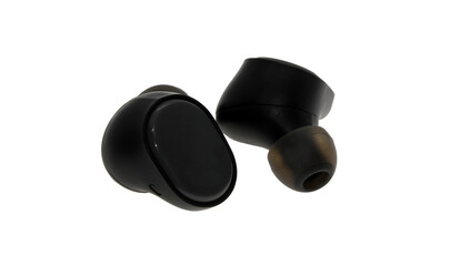 Isolated image of a pair of Bluetooth Earphones