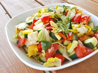 Fresh vegetable salad in a bowl.