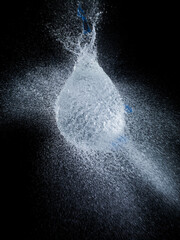 High speed image of water balloon popping