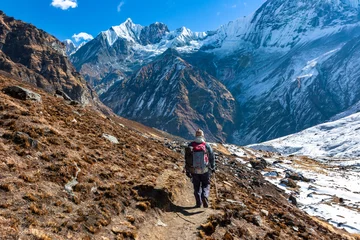 Cercles muraux Annapurna Trekking in Nepal Himalayas . Annapurna base camp