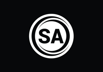 Initial Monogram Letter S A Logo Design Vector Template. S A Letter Logo Design