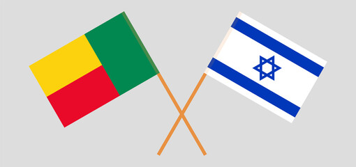 Crossed flags of Benin and Israel