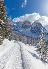 Winter in the Dolomites mountain, Italy