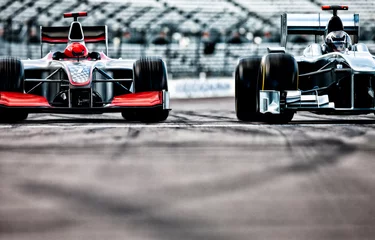 Keuken foto achterwand Formule 1 Raceauto& 39 s rijden op de baan
