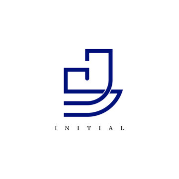 JS logo vector, in line style design.