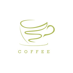 Coffee cup logo template vector icon style design