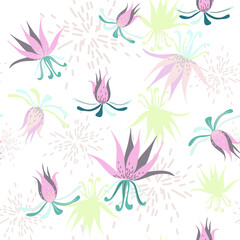 Seamless pattern wiht abstract flowers.