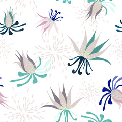 Seamless pattern wiht abstract flowers.