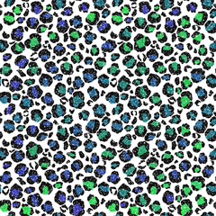 Glitter Leopard Design - Colorful glitter leopard spots seamless pattern
