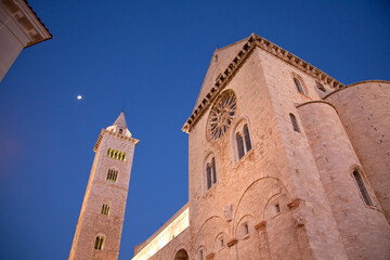 Low angle view of church and bell tower