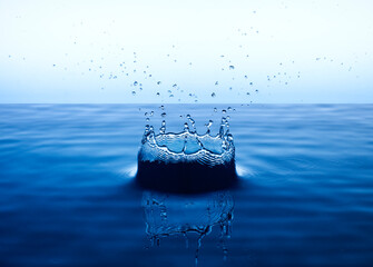 Close up of splashing water droplet