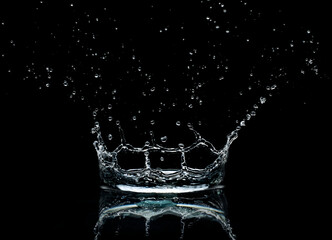 Close up of splashing water droplet