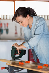 Woman working in workshop