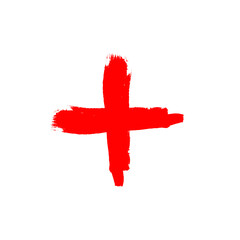 Grunge plus sign. Cross symbol .Vector