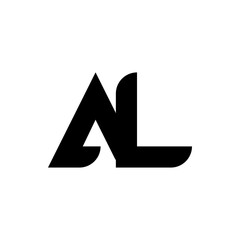AL Letter Logo Design With Simple style