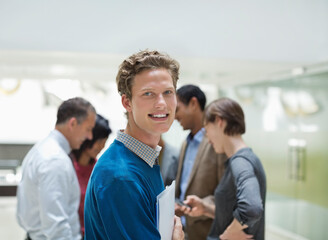 Obraz premium Businessman smiling in meeting