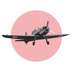 vintage airplane - emblem or logo
