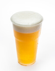 beer in a plastic cup