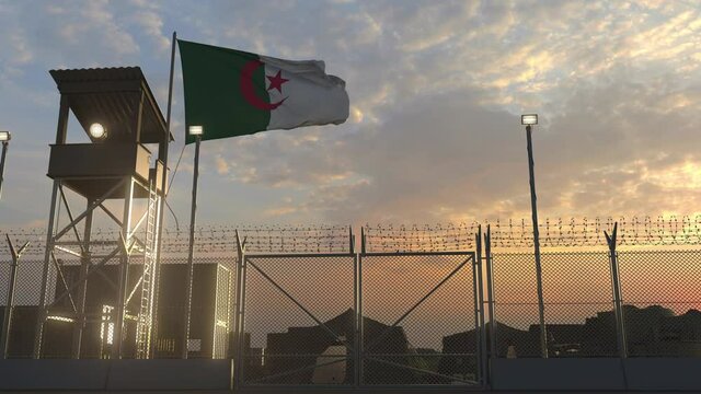 Flag of Algeria at military base 3d