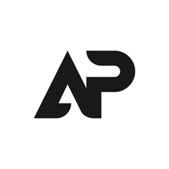 AP Letter Logo Design With Simple style