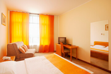 orange hotel room