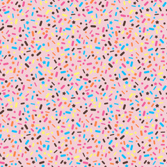 Fototapeta na wymiar Sprinkles Mix Seamless Pattern - Colorful sprinkles repeating pattern design