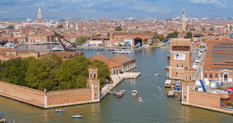 Obraz premium Zona dell'Arsenale di Venezia ripresa con drone