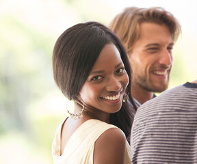 Fototapeta premium Woman smiling at party