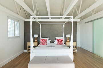 Canopy bed in modern bedroom