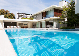 Modern house and swimming pool