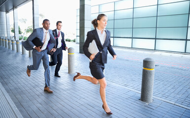Business people running