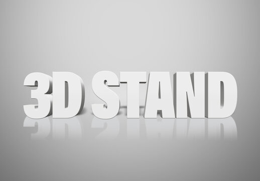 3D Stand Letters with Reflection Text Effect Mockup